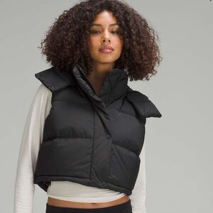 Lululemon Wunder Puff Cropped Vest Black size 12